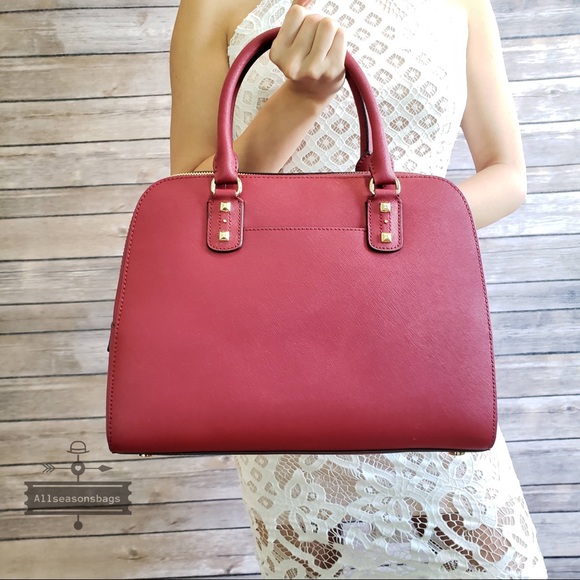NWT Michael Kors Sandrine Large satchel Cherry Bag - Picture 4 of 6